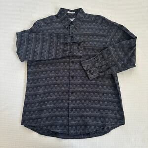 Jhane Barnes Mens Vintage Button Down Shirt Cotton Blend Woven In Japan Size M